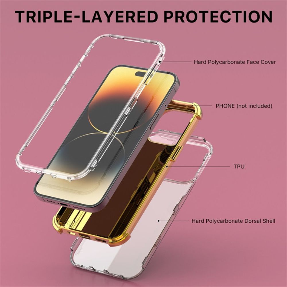 MyBat Pro MyBat Pro Tuff Kleer Series Phone Case for iPhone 14 Pro - Pink Marbling/Electroplating Gold - Brand New by MyBat Pro - Image 4