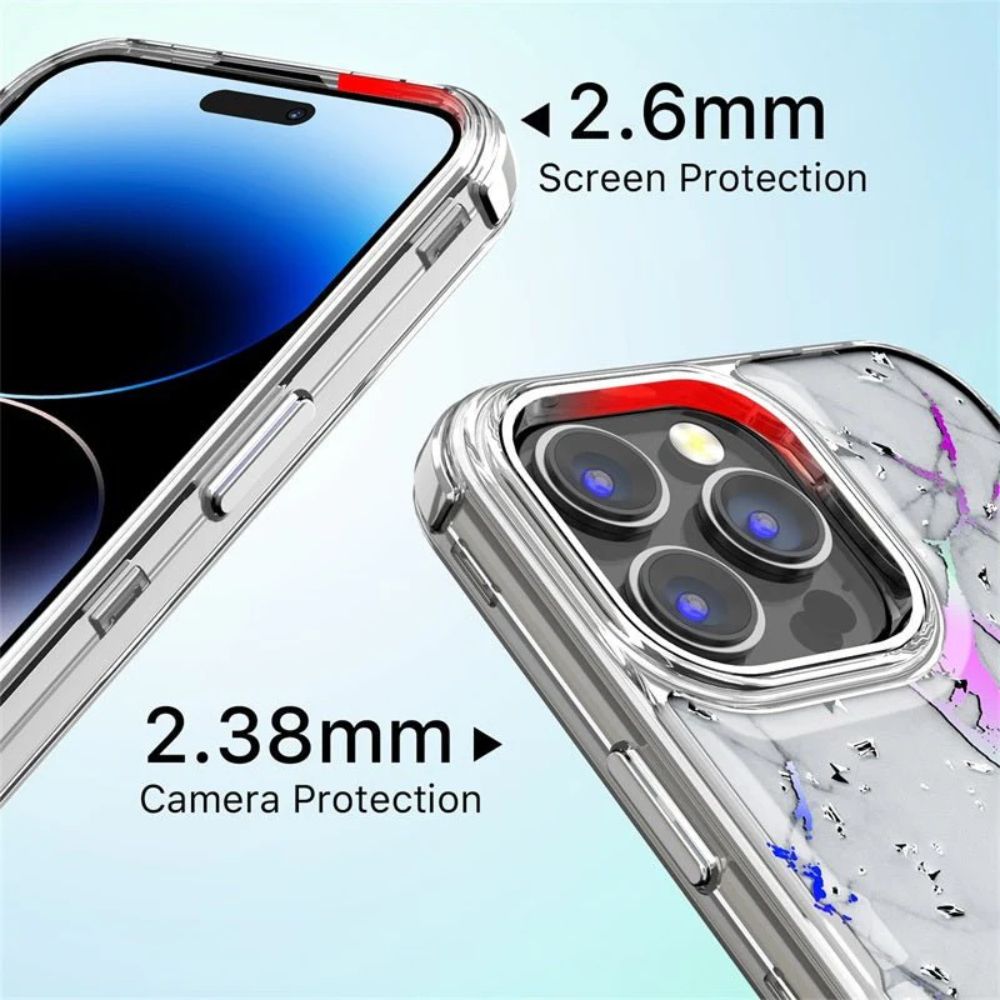 MyBat Pro MyBat Pro Tuff Kleer Series Phone Case for iPhone 14 Pro - White Marbling/Electroplating Silver - Brand New by MyBat Pro - Image 7