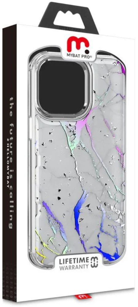 MyBat Pro MyBat Pro Tuff Kleer Series Phone Case for iPhone 14 Pro - White Marbling/Electroplating Silver - Brand New by MyBat Pro - Image 8