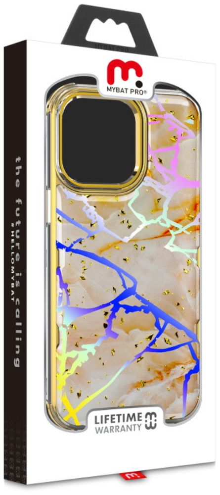 MyBat Pro MyBat Pro Tuff Kleer Series Phone Case for iPhone 14 Pro - Pale Yellow Marbling/Electroplating Gold - Brand New by MyBat Pro - Image 8