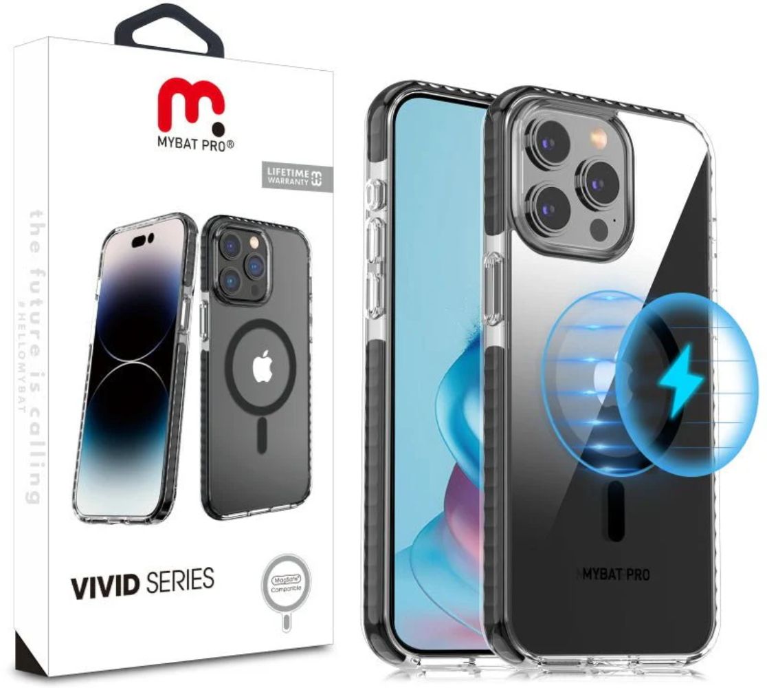 MyBat Pro Vivid Series Phone Case with MagSafe for iPhone 15 Plus - Black/Clear by MyBat Pro - Refurbished - Brand New condition - US$10.43