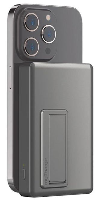 MyCharge MagLock 6000mAh Wireless Magnetic Powerbank with Magsafe and Built-in USB-C Port & Viewing Stand - Black by MyCharge - Refurbished - Good condition - US$61.48