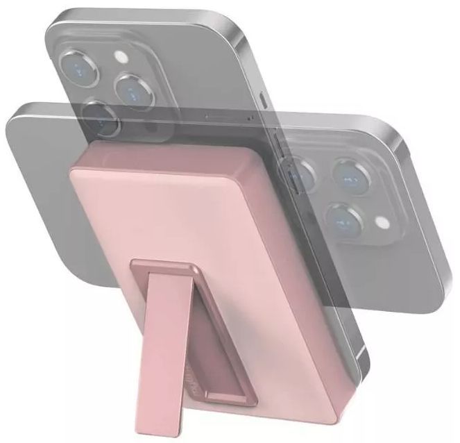 MyCharge MagLock 6000mAh Wireless Magnetic Powerbank with Magsafe and Built-in USB-C Port & Viewing Stand - Pink by MyCharge - Image 2