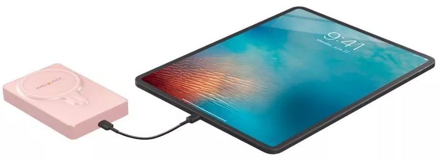 MyCharge MagLock 6000mAh Wireless Magnetic Powerbank with Magsafe and Built-in USB-C Port & Viewing Stand - Pink by MyCharge - Image 3