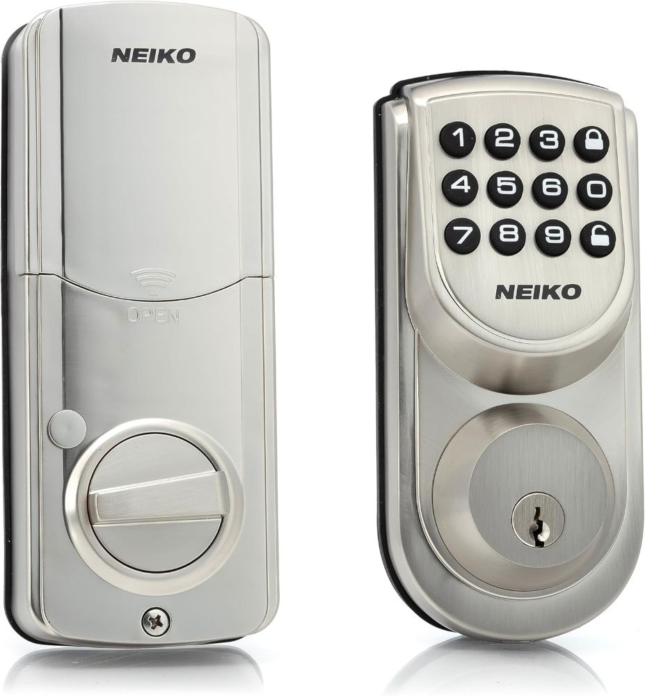 Neiko 52909A Keyless Electronic Deadbolt Door Lock - Brushed Silver by Neiko - Refurbished - Very Good condition - US$32.37