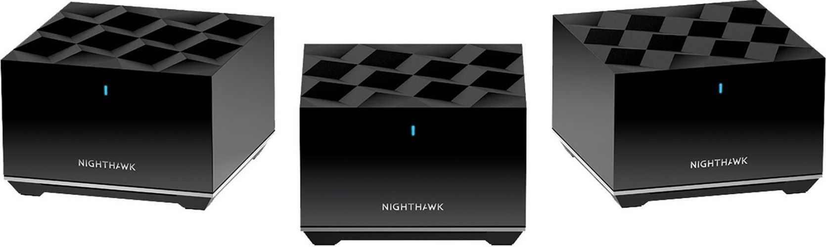 Netgear AX3600 Nighthawk Tri-band WiFi 6 Mesh System (MK83-100NAS) - Black by Netgear - Refurbished - Good condition - US$172.48