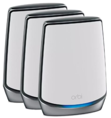 Netgear Orbi RBK853 AX6000 Tri-band Mesh Wifi 6 System - Pack of 3 - White by Netgear - Refurbished - Very Good condition - US$908.99