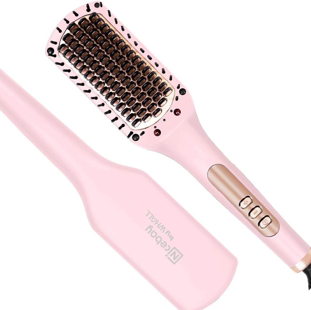 Nicebay HS-101 Hair Straightener Brush - Pink/yellow by Nicebay - Refurbished - Very Good condition - US$32.22