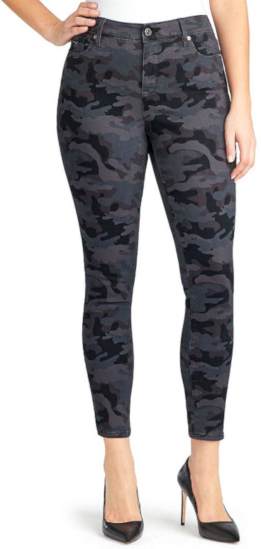 Nine West Jeans Women's Gramercy Skinny Ankle Jeans 4 - Black Military Camo by Nine West - Refurbished - Brand New condition - US$33.89