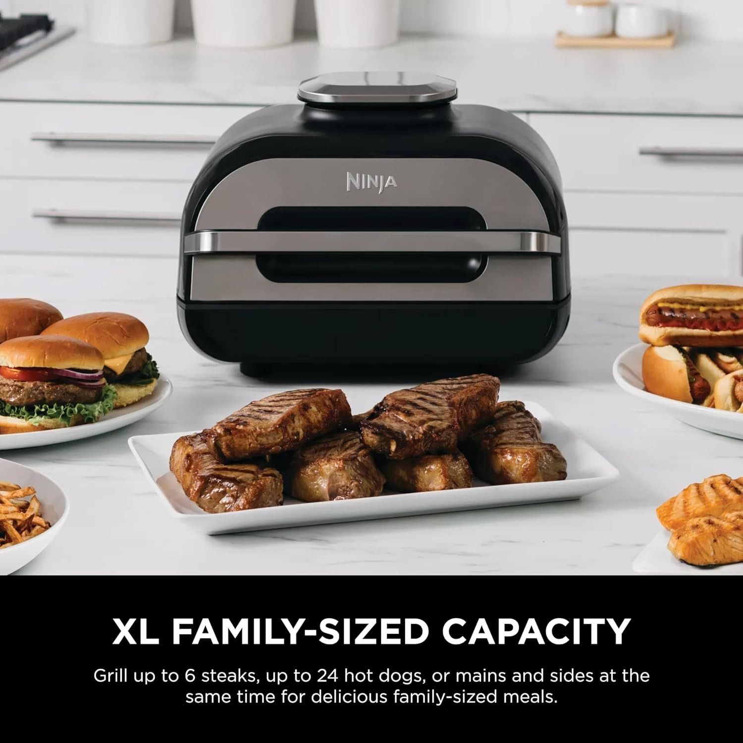 Ninja FG551 Foodi Smart XL 6-in-1 Indoor Grill With 4-Quart Air Fryer - Black by Ninja - Image 3