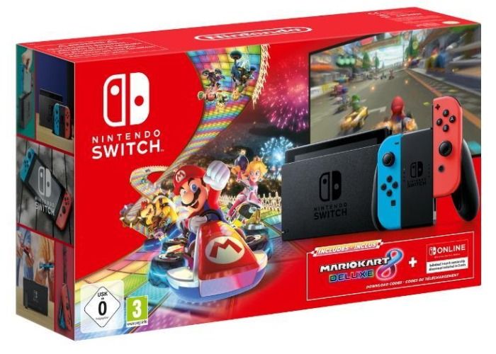 Nintendo Switch Gaming Console Mario Kart 8 Deluxe + NSO 3 Months (Bundle) - Neon Blue/Neon Red by Nintendo - Image 3