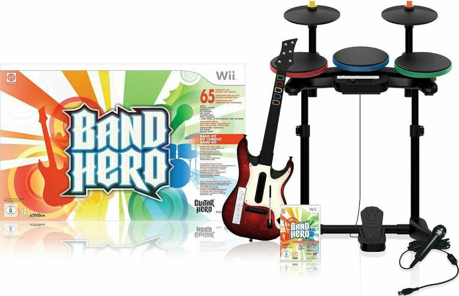 Nintendo Wii Band Hero Super Set Guitar Video Game (Bundle) - Green by Nintendo - Refurbished - Very Good condition - US$857.99