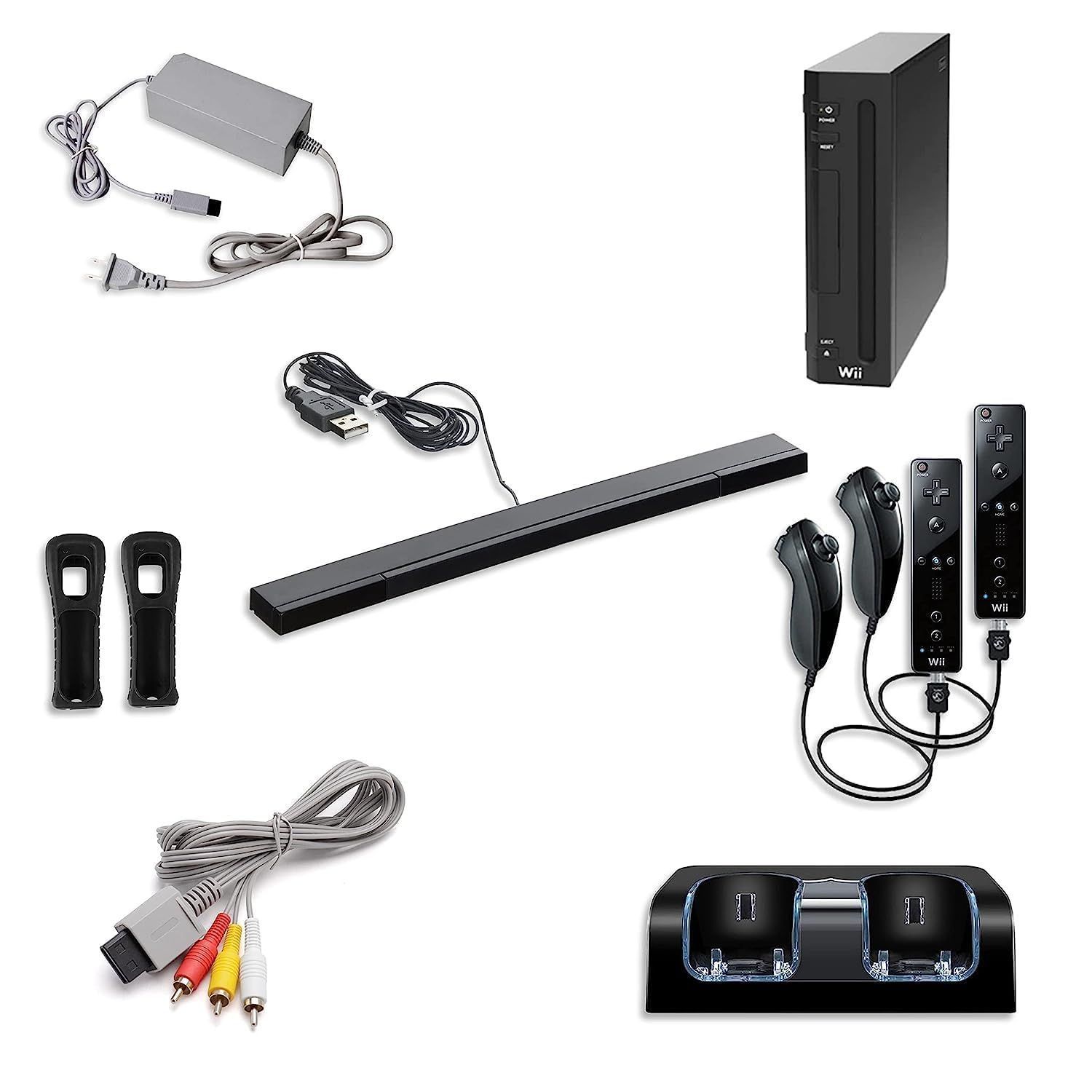 Nintendo Wii Gaming Console Bundle - Black by Nintendo - Refurbished - Very Good condition - US$202.47