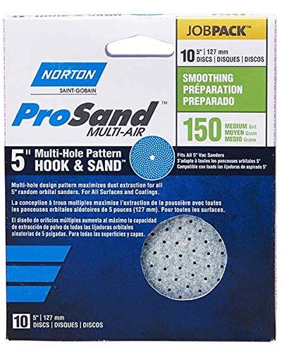 Norton Prosand Multi-Air 5" Multi-Hole Pattern Hook & Sand Disc (10-Pack)) - Blue by Norton - Refurbished - Brand New condition - US$15.99