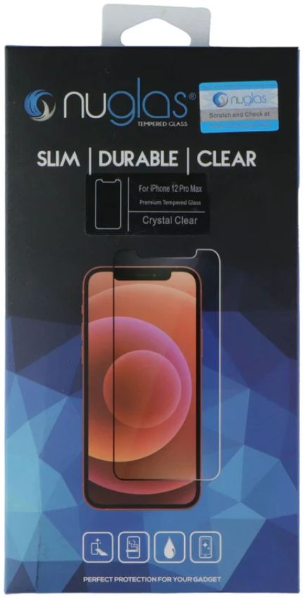 Nuglas Crystal Clear Tempered Glass Screen Protector for iPhone 12 Pro Max - Clear by Nuglas - Refurbished - Brand New condition - Image 2