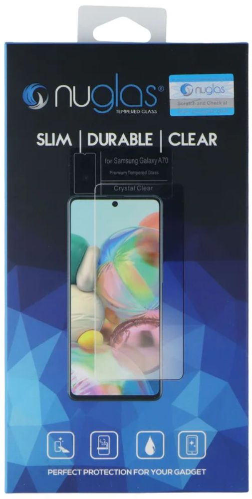 Nuglas Crystal Clear Tempered Glass Screen Protector for Samsung Galaxy A70 - Transparent by Nuglas - Refurbished - Brand New condition - Image 2