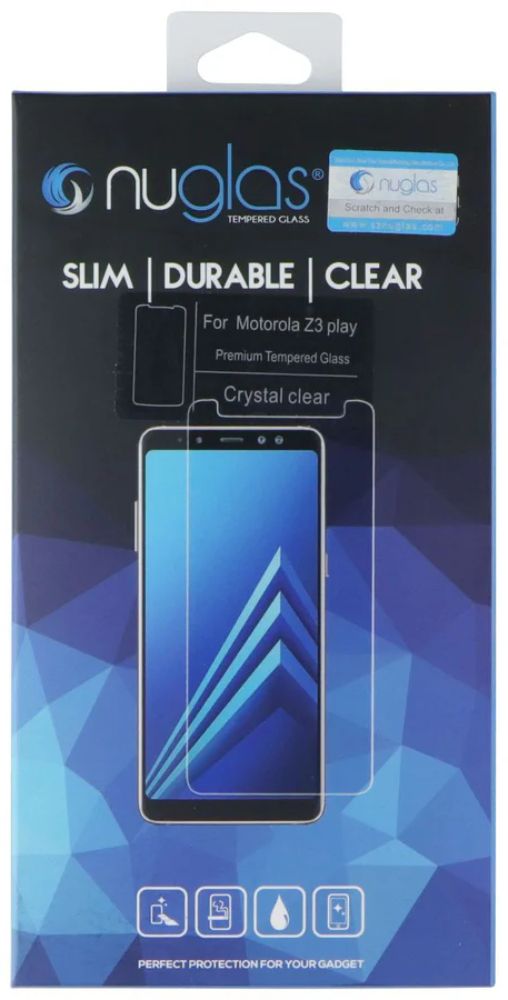 Nuglas Slim Tempered Glass Screen Protector for Motorola Z3 Play - Clear by Nuglas - Refurbished - Brand New condition - US$8.78