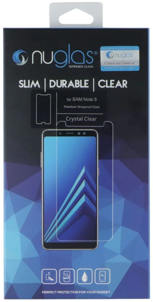 Nuglas Slim Tempered Glass Screen Protector for Samsung Galaxy Note 5 - Clear - Brand New by Nuglas - Refurbished - Brand New condition - US$8.78