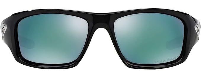 Oakley Men's OO9236 Valve Rectangular Sunglasses - Polished Black Frame/Deep Blue Polarized by Oakley - Refurbished - Very Good condition - US$104.63