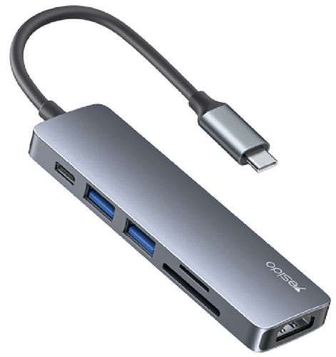 Orotec Yesido 6-in-1 Multiport Hub Adapter - Titanium Grey by Orotec - Refurbished - Brand New condition - CA$40.98