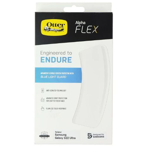 Otterbox Alpha Flex Blue Light Guard Screen Protector for Galaxy S22 Ultra - Clear by Otterbox - Refurbished - Brand New condition - US$8.78
