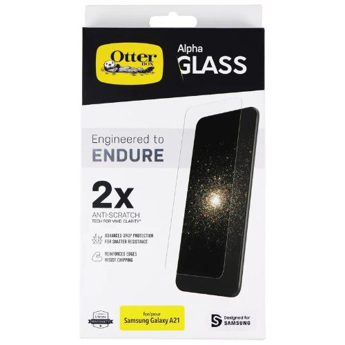 Otterbox Alpha Glass Series Tempered Glass Screen Protector for Galaxy A21 - Clear by Otterbox - Refurbished - Brand New condition - US$10.43