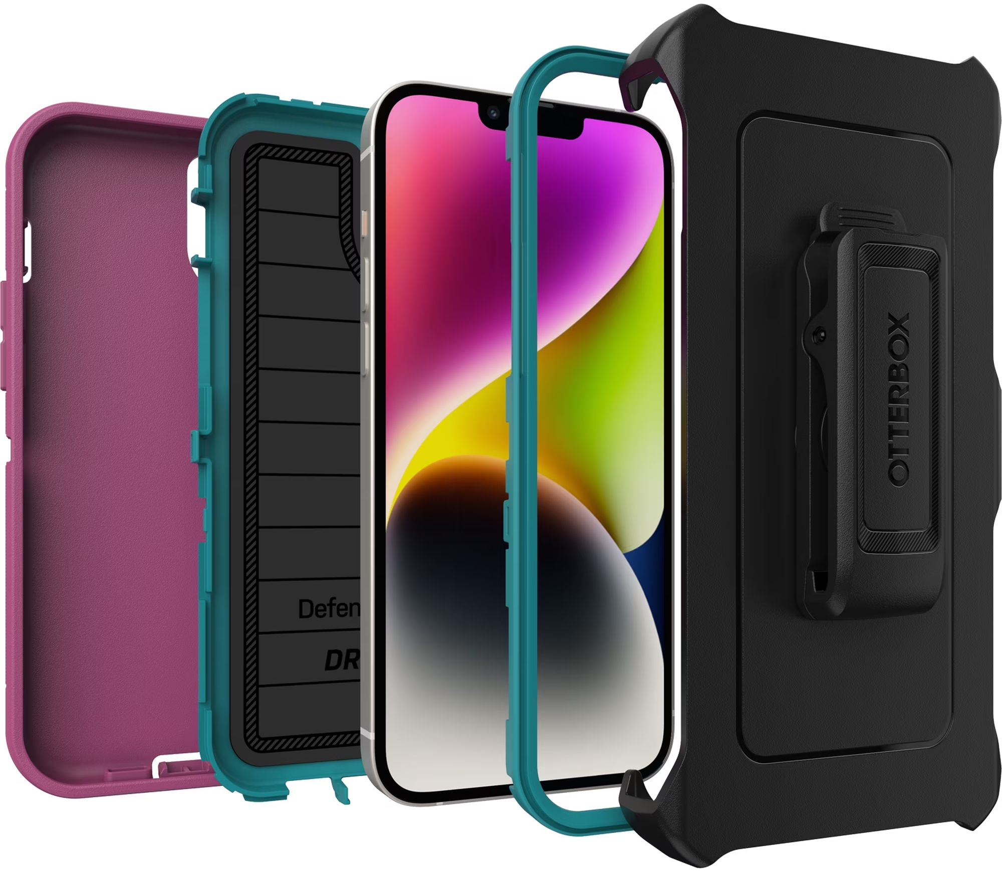 Otterbox Otterbox Defender Series Pro Phone Case + Holster for iPhone 14 Plus - Canyon Sun (Pink) by Otterbox - Image 6