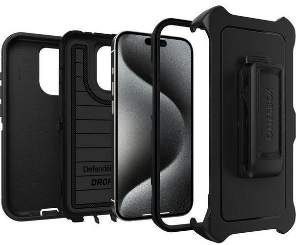Otterbox Defender Series Pro Phone Case + Holster for iPhone 15 Pro - Black by Otterbox - Image 3