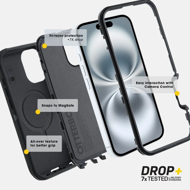 OtterBox OtterBox Defender Series Pro Phone Case with MagSafe for iPhone 16 Pro Max - Black by OtterBox - Image 5