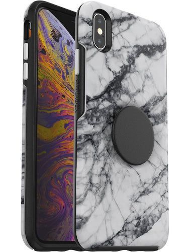 Otterbox Otter + Pop Symmetry Series Phone Case for iPhone XS Max - White Marble (White/Black Graphic) by Otterbox - Refurbished - Brand New condition - US$13.93