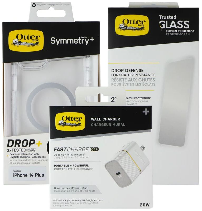 OtterBox Protection + Power Kit Bundle for iPhone 14 Plus - Clear by OtterBox - Refurbished - Brand New condition - US$26.93