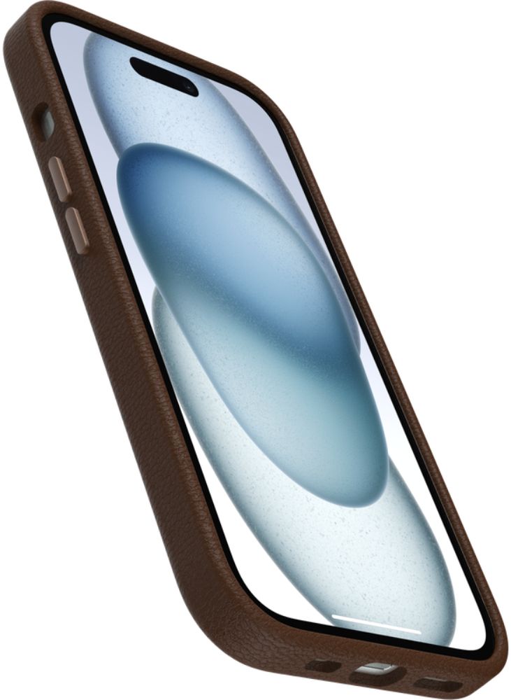 OtterBox Symmetry Cactus Leather Phone Case with MagSafe for iPhone 15 - Rich Adobe (Brown) by OtterBox - Refurbished - Brand New condition - Image 3