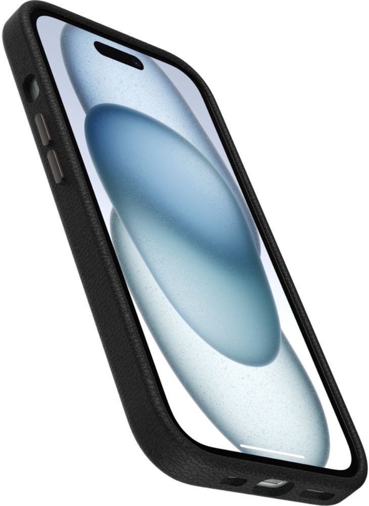 OtterBox Symmetry Cactus Leather Phone Case with MagSafe for iPhone 15 - Noir Ash (Black) by OtterBox - Refurbished - Brand New condition - Image 3