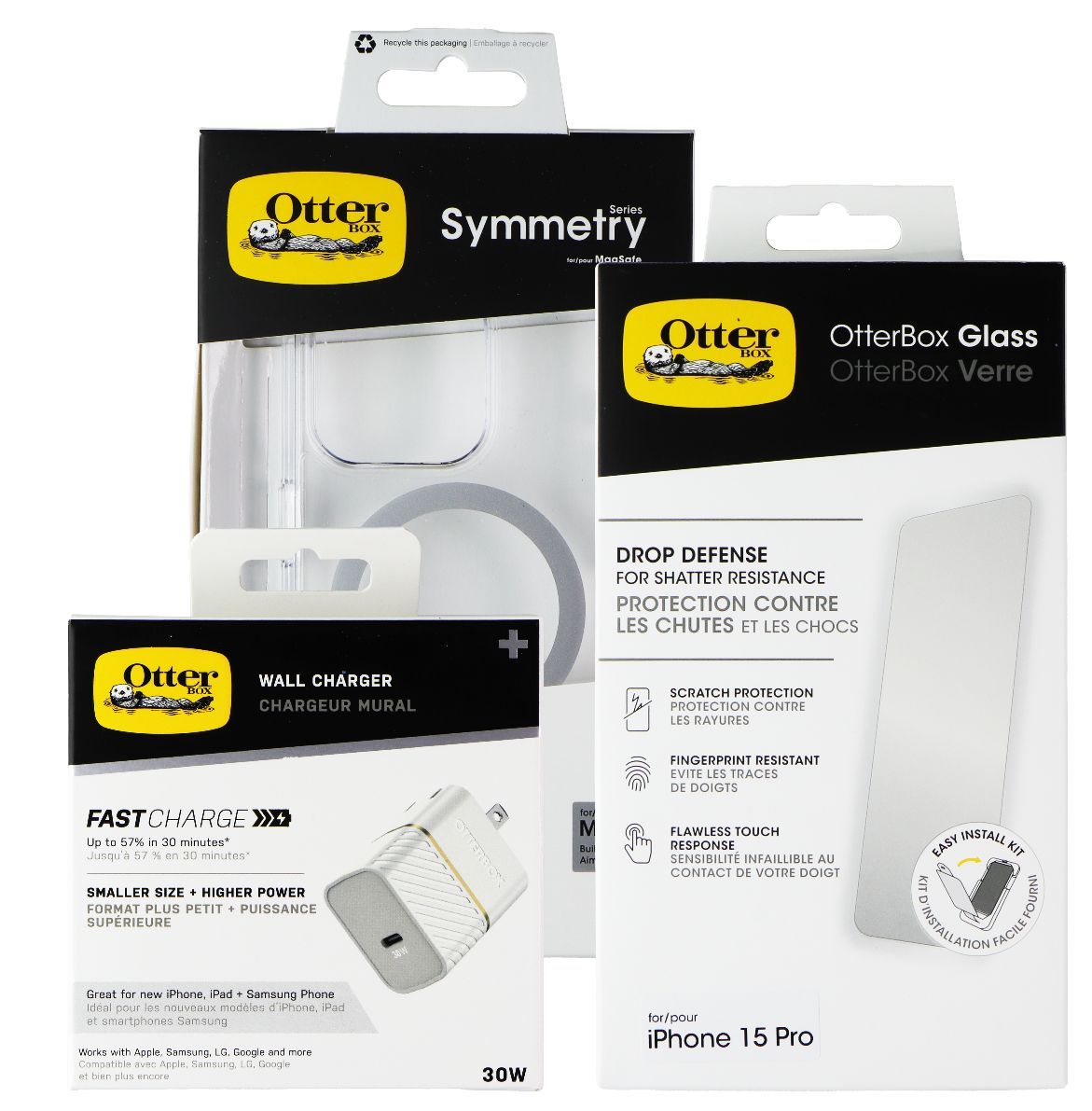 Otterbox Symmetry Clear Protection + Power Kit MagSafe for iPhone 15 Pro - Clear by Otterbox - Refurbished - Brand New condition - CA$67.48