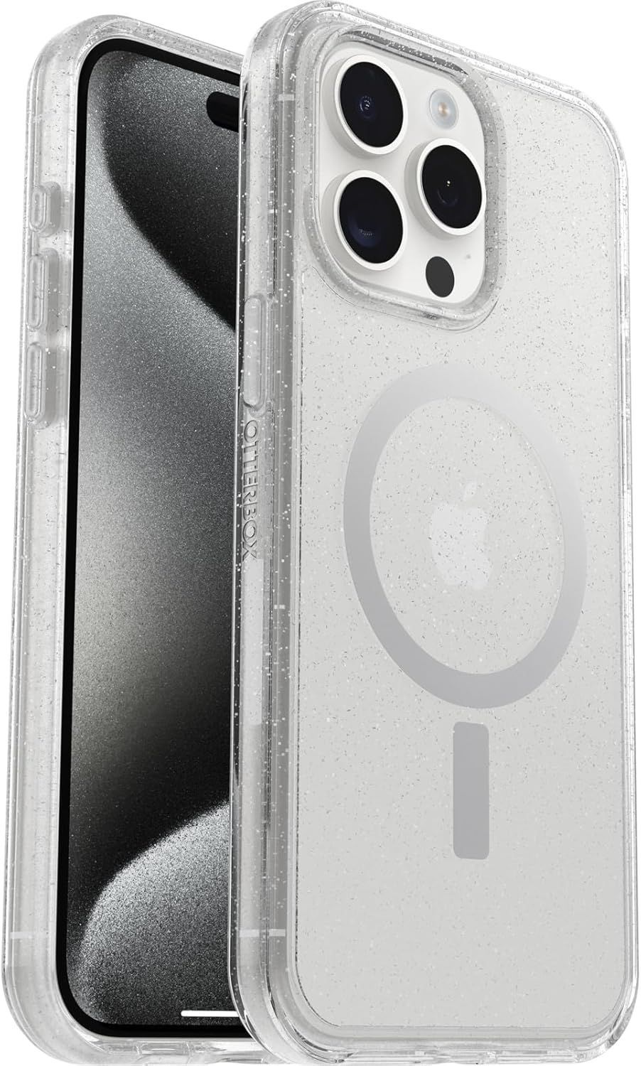 OtterBox Symmetry Series Clear Phone Case with MagSafe for iPhone 15 Pro Max - Stardust (Clear Glitter) by OtterBox - Refurbished - Brand New condition - US$39.98