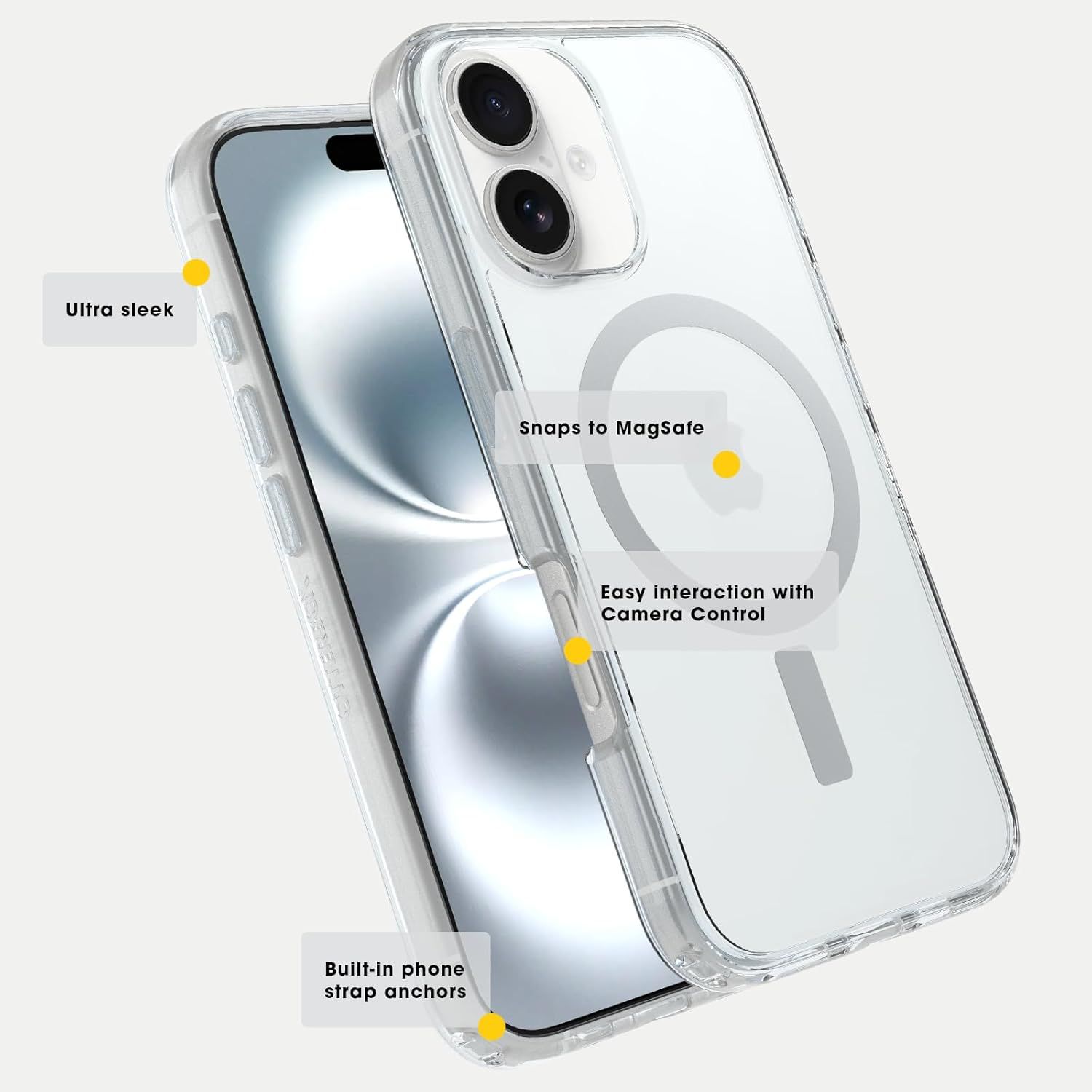 OtterBox OtterBox Symmetry Series Clear Phone Case with MagSafe for iPhone 16 Plus - Clear by OtterBox - Refurbished - Very Good condition - US$13.93