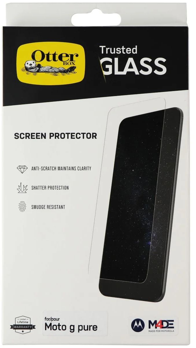 OtterBox Trusted Tempered Glass Screen Protector for Moto G Pure - Clear by OtterBox - Refurbished - Brand New condition - US$9.08