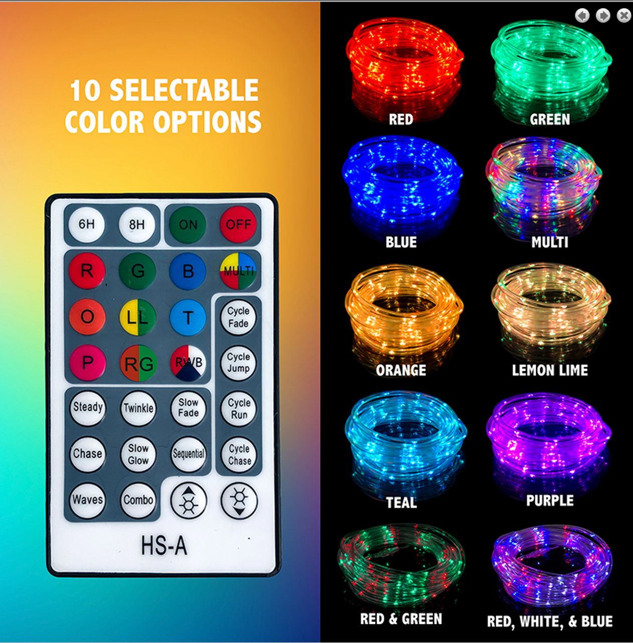 Pacific Accents Color Changing Rope Light 100 LED with Remote - White by Pacific Accents - Image 3