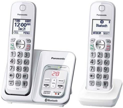 Panasonic KX-TG592 with 2 Cordless Handsets Telephone - White by Panasonic - Refurbished - Good condition - US$141.98