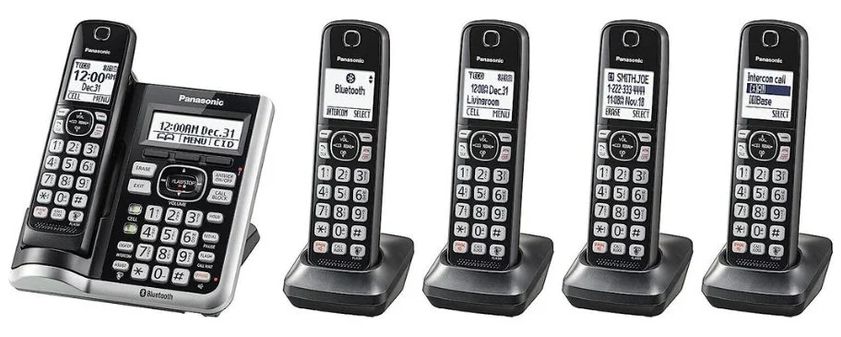 Panasonic KX-TG885SK HD Link2Cell Cordless Telephone with Digital Answering Machine - Black by Panasonic - Refurbished - Good condition - US$100.49