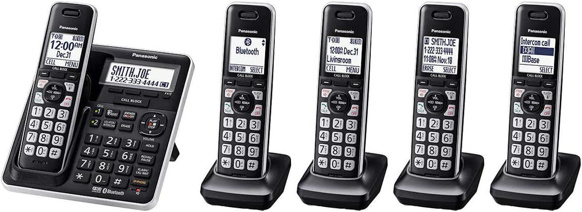 Panasonic KX-TG985 Expandable Cordless Phone System - Black by Panasonic - Refurbished - Good condition - US$171.70