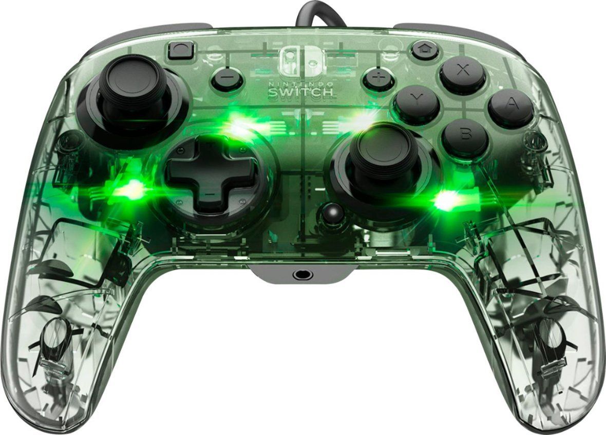 PDP Afterglow Prismatic LED Deluxe + Audio Wired Controller for Nintendo Switch - Clear by PDP - Refurbished - Like New condition - US$61.48