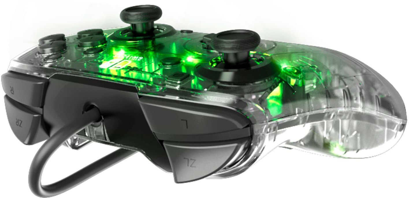 PDP Afterglow Prismatic LED Deluxe + Audio Wired Controller for Nintendo Switch - Clear by PDP - Refurbished - Like New condition - Image 3