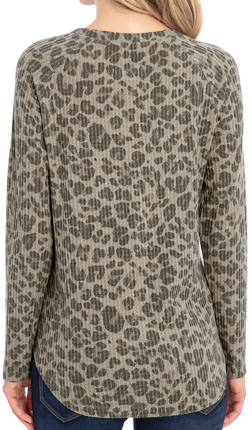 Peace & Pearls Women's Waffle Knit Tunic S - Leopard by Peace & Pearls - Image 2