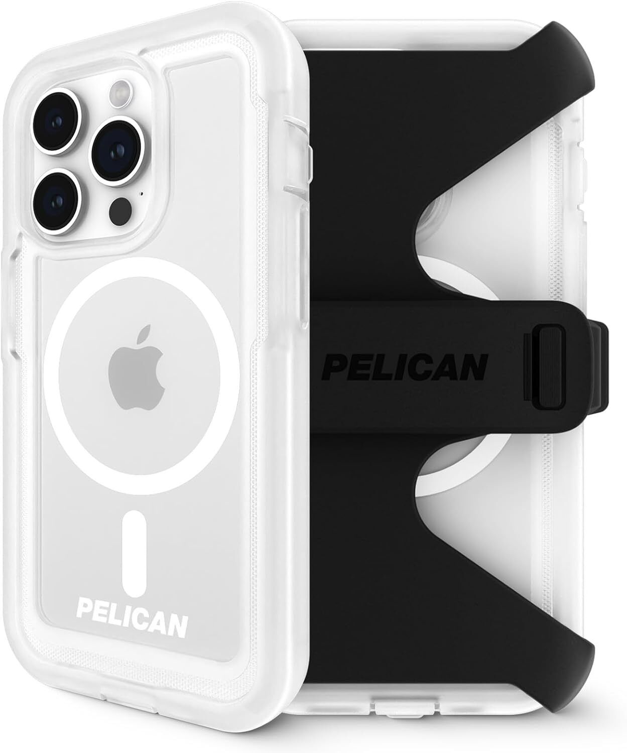 Pelican Voyager Phone Case + Holster with MagSafefor iPhone 15 Pro Max - Clear by Pelican - Refurbished - Very Good condition - US$55.49