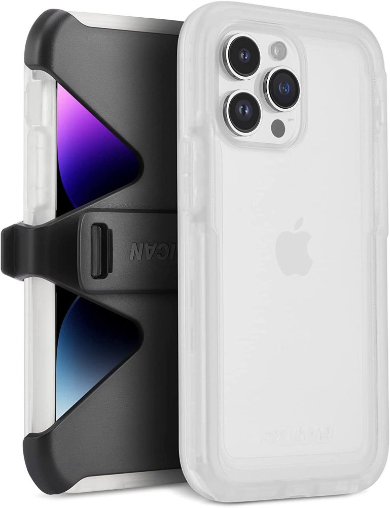 Pelican Voyager Series Phone Case & Holster for iPhone 14 Pro Max - Clear/Black by Pelican - Refurbished - Very Good condition - US$55.48