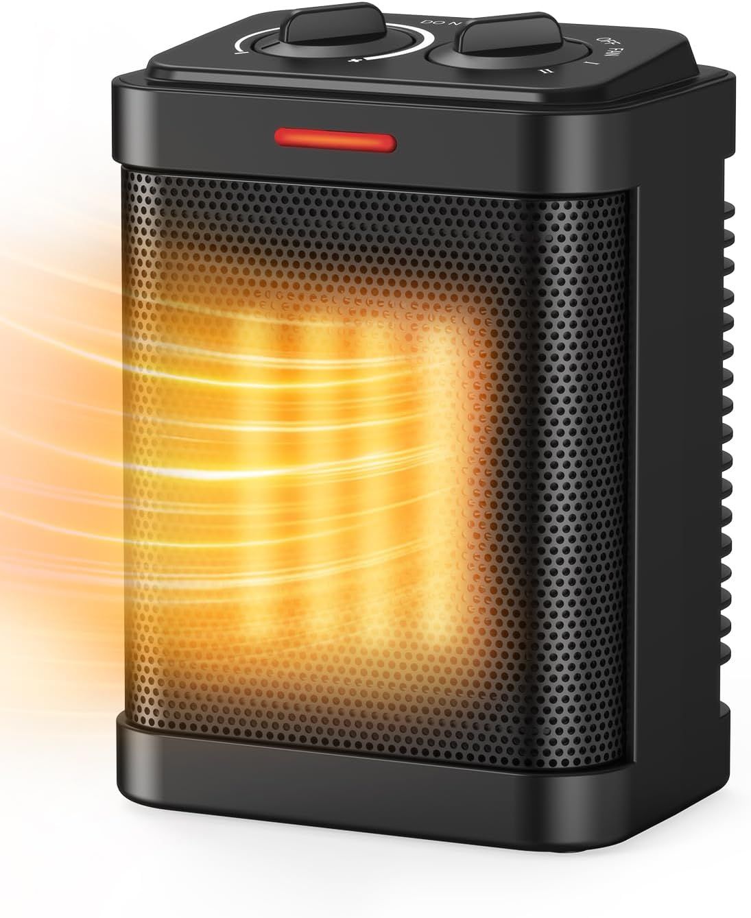 Pereysi PTC-SH002S Small Ceramic Space Heater with Thermostat - Black by Pereysi - Refurbished - Very Good condition - US$29.21