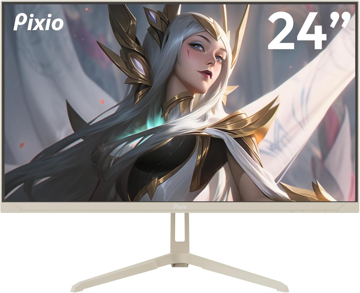Pixio PX248 Wave Gaming Monitor 24" - Beige - 24 Inch by Pixio - Refurbished - Very Good condition - US$137.98