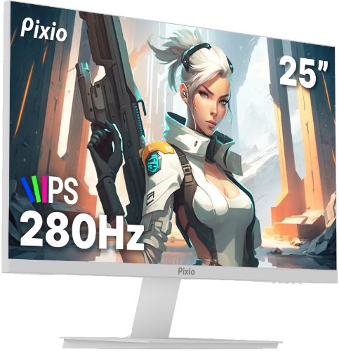 Pixio PX259 Prime Gaming Monitor 25" - White - 25 Inch by Pixio - Refurbished - Very Good condition - Image 2