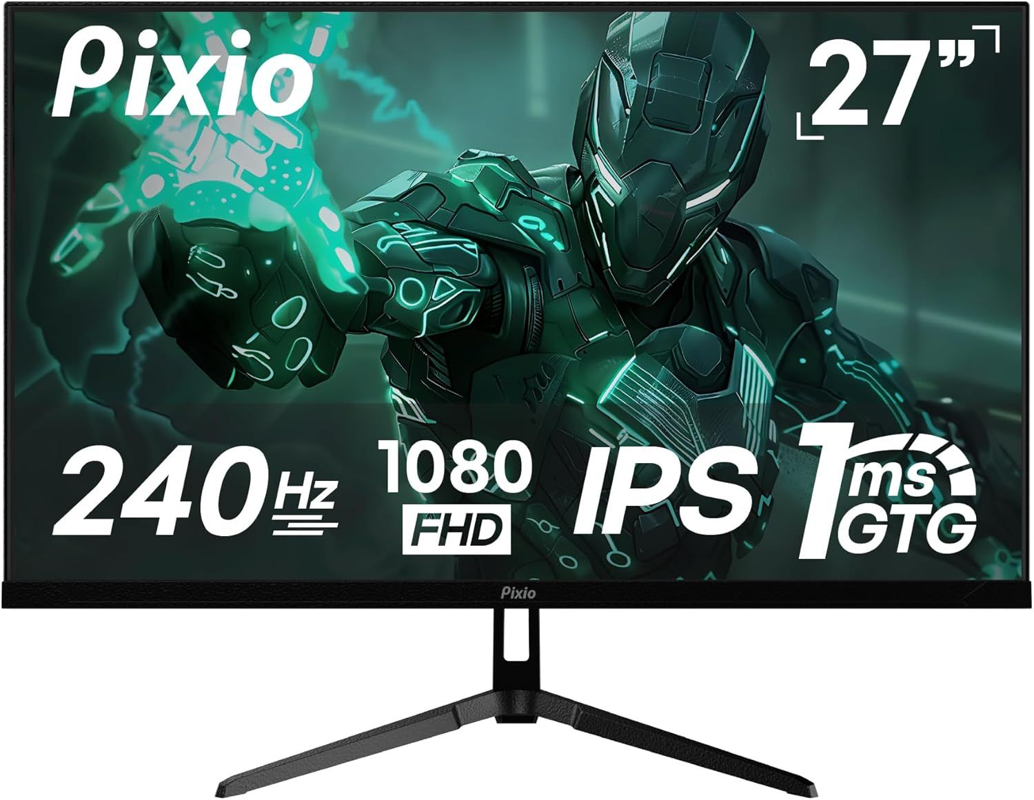 Pixio PX279 Wave Gaming Monitor 27" - Black - 27 Inch by Pixio - Refurbished - Very Good condition - US$182.48